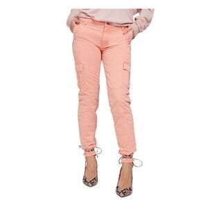 GUESS Womens Orange Stretch Zippered Pocketed Cargo Pants XL